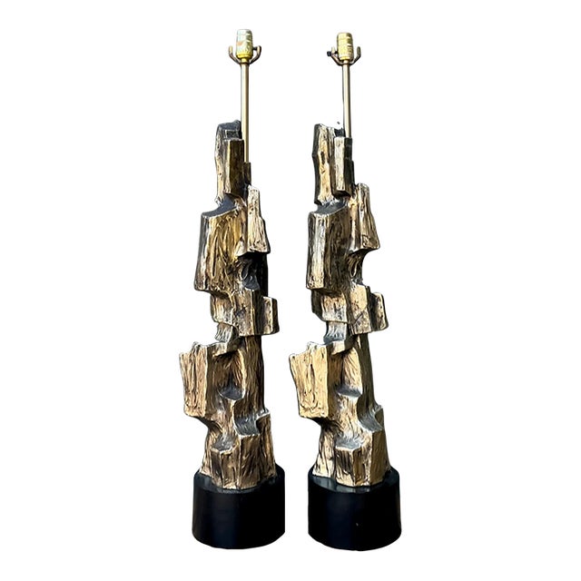Vintage Brutalist Richard Barr for Laurel Lamps - Pair For Sale