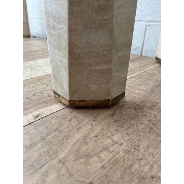 Karl Springer Maitland Smith Style Tessellated and Brass Waterfall Console Table For Sale - Image 12 of 12