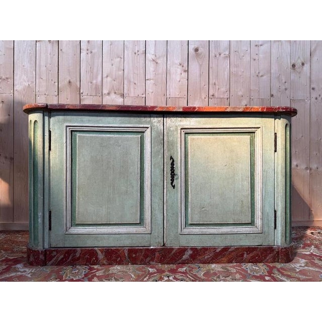Louis XIV Plinth Buffet in Wood and Faux Marble For Sale - Image 9 of 9