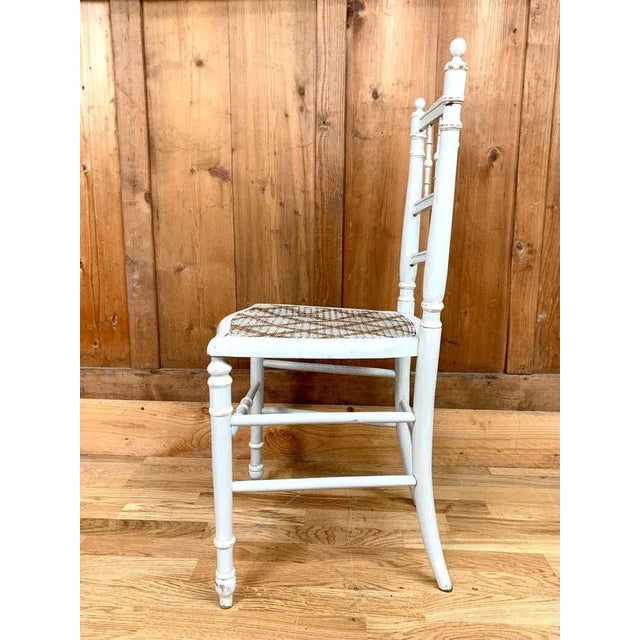 Louis XVI Chair in Light Grey Wood For Sale - Image 4 of 6