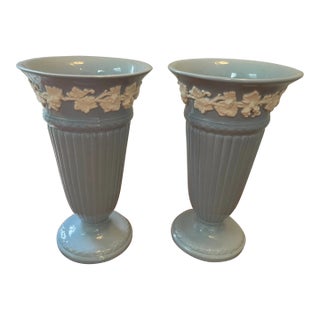 Vintage Wedgwood Queensware Vases- a Pair For Sale