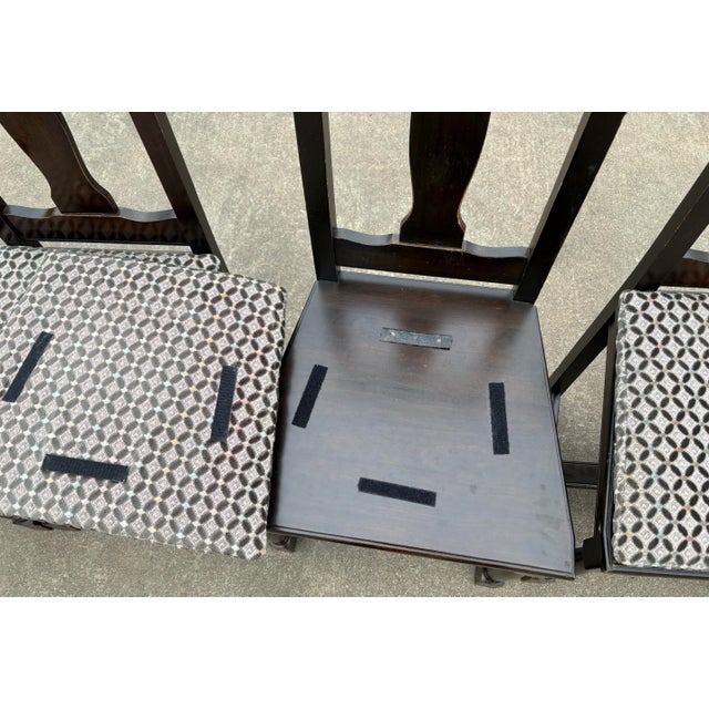 Vintage French Country Dark Oak Dining Chairs - Set of Six For Sale - Image 10 of 11