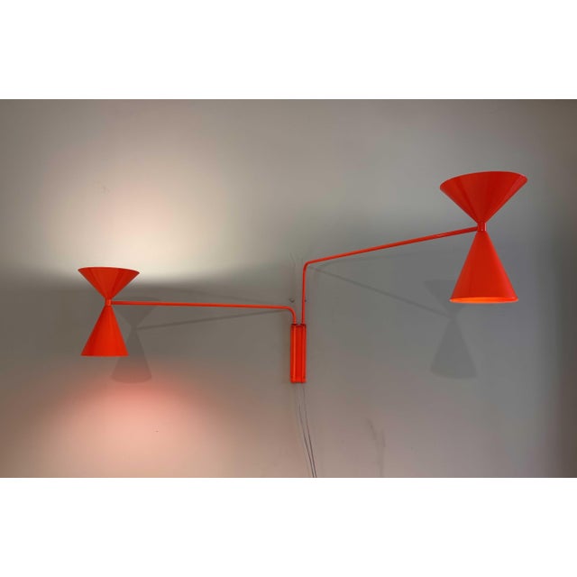 Contemporary Special Edition Fluor Bat Light with Two Arms by Juanma Lizana For Sale - Image 3 of 11