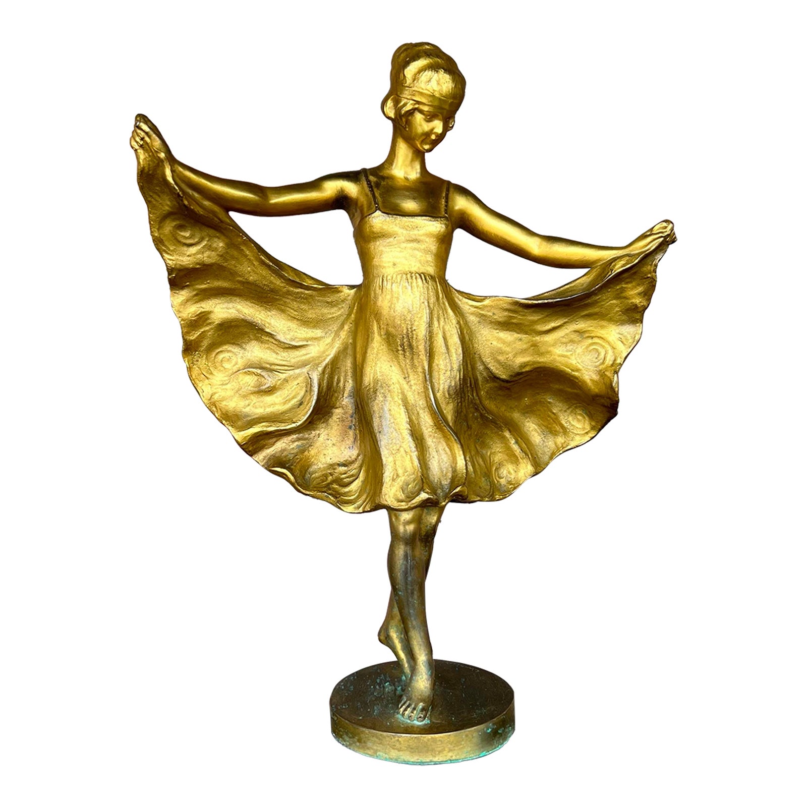 Art Deco Lilli Wislicenus Flapper Dancer Bronze Sculpture Marble Base ...