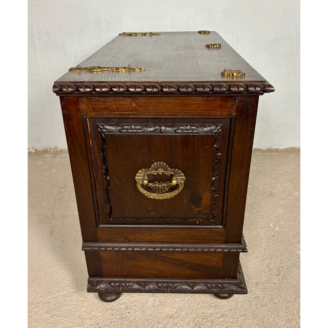 Spanish Carved Blanket Chest, 1920 For Sale - Image 9 of 17