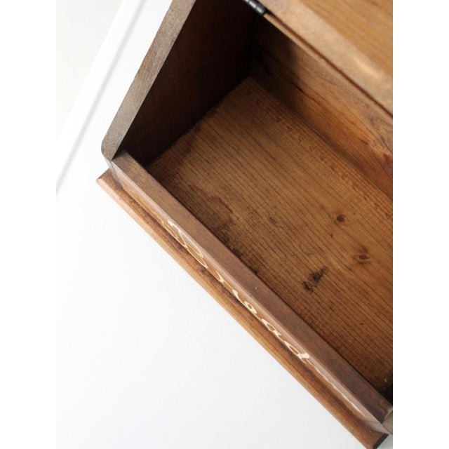 Vintage Storybook Folk Art Wood Bread Box For Sale - Image 10 of 13