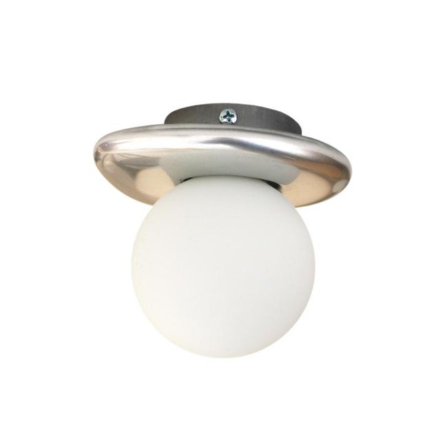Silver Organic Murano Glass Wall Light with Opaline Diffuser, Italy, 1970s For Sale - Image 8 of 10
