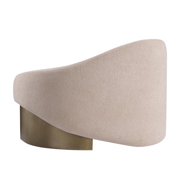 Make a bold yet elegant statement with this modern taupe accent chair, featuring a sculptural silhouette and soft bouclé...
