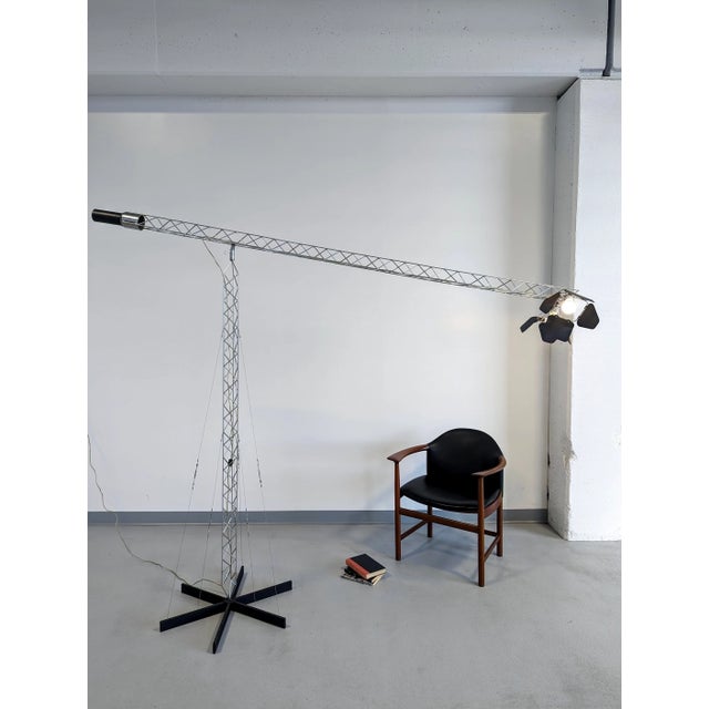 The monumental floor lighting crane sculpture was made in different sizes. This is the largest model size produced and is...