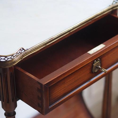 French Louis XVI Style Mahogany Console Table with Marble Top, 1890s For Sale - Image 11 of 12