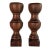 Mid-Century Modern Walnut Baluster Hand Turned Wood Candle Holders 8" Tall Set of 2 For Sale - Image 3 of 12