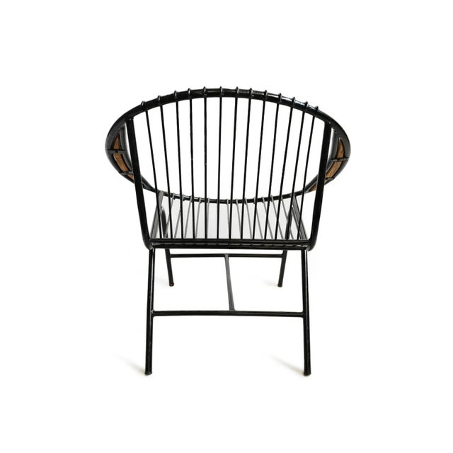 Retro Ring Black Iron Outdoor Chair For Sale - Image 4 of 5