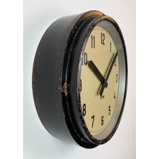 1950s Industrial Black Factory Wall Clock from IBM, 1950s For Sale - Image 5 of 18