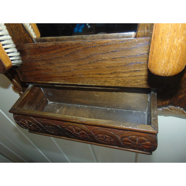 Mid-Century Wooden Rack with Clothes Brushes For Sale - Image 4 of 6