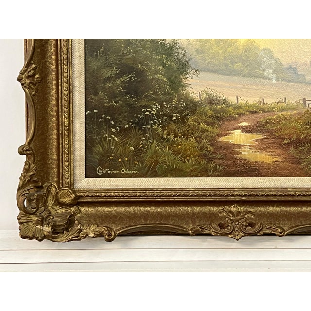 Country Lane to Farmhouse & Birds in English Countryside by 20th Century Artist Circa 1990 For Sale - Image 15 of 18
