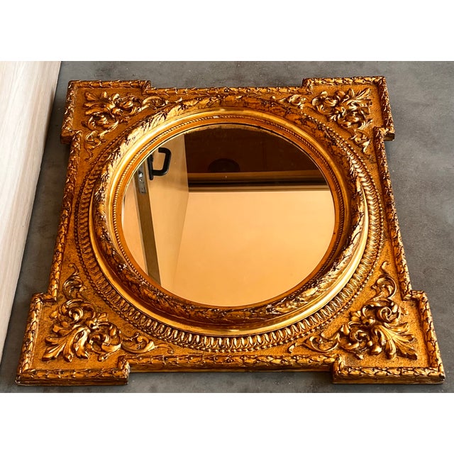 19th Century Rectangular French Giltwood Carved Mirror Dimensions: Height: 33.47 in (85 cm)Width: 29.93 in (76 cm)Depth:...
