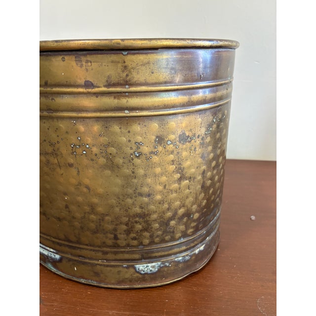 Vintage Brass Oval Jardiniere Planter Cachepot With Rope Detail For Sale - Image 9 of 15
