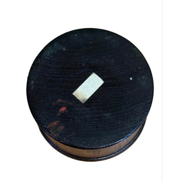 Late 20th Century Thai Turned Wood Trinket Box With Blue & White Ceramic Dog Finial For Sale - Image 9 of 9