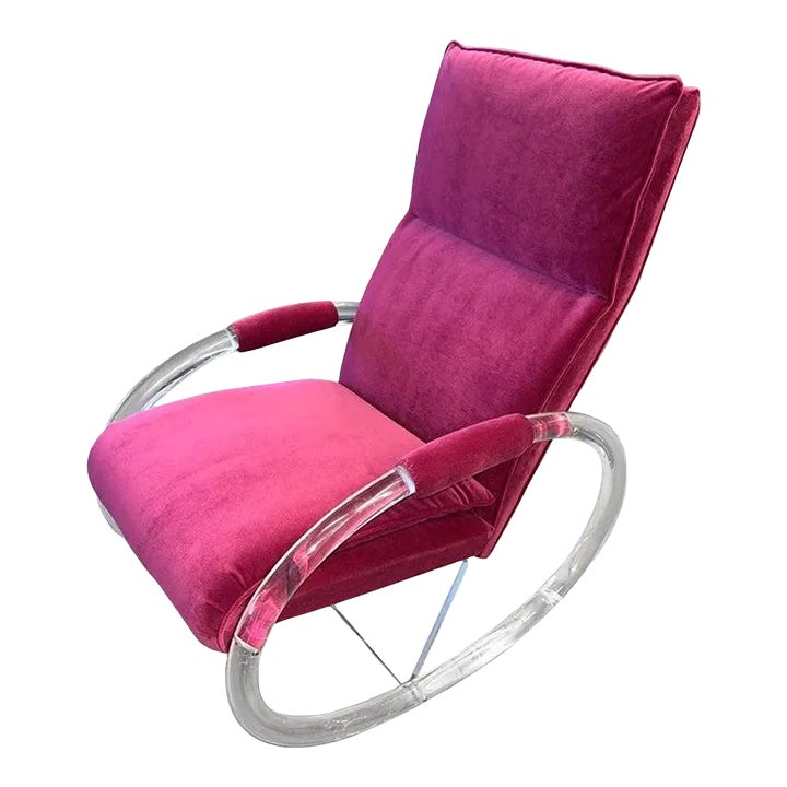 Charles Hollis Jones Lucite Rocking Chair | Chairish