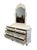 Wood Lexington Furniture Off White Painted Traditional Victorian Style 56" Double Dresser W. Swivel Mirror 509-222 / 509-207 For Sale - Image 7 of 14