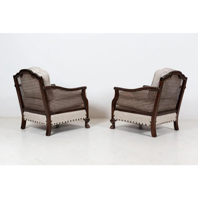 English Mahogany Bergere Suite, 1930s, Set of 3 For Sale - Image 16 of 18