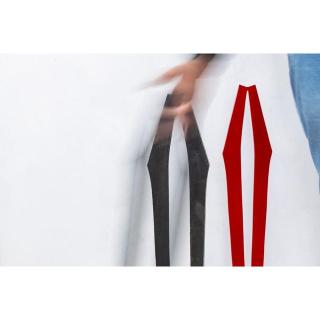 Metal Signes Wall Sculpture in Black Lacquered Steel by Jean-Baptiste Van Den Heede For Sale - Image 7 of 8