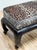 Vintage Late 20th C Newly Upholstered Leopard Print Velvet Ming Style Rolling Bench For Sale - Image 9 of 10