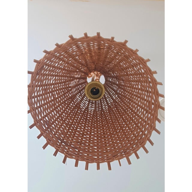 Mid-Century Wicker Pendant Lamp, 1950s For Sale - Image 11 of 12