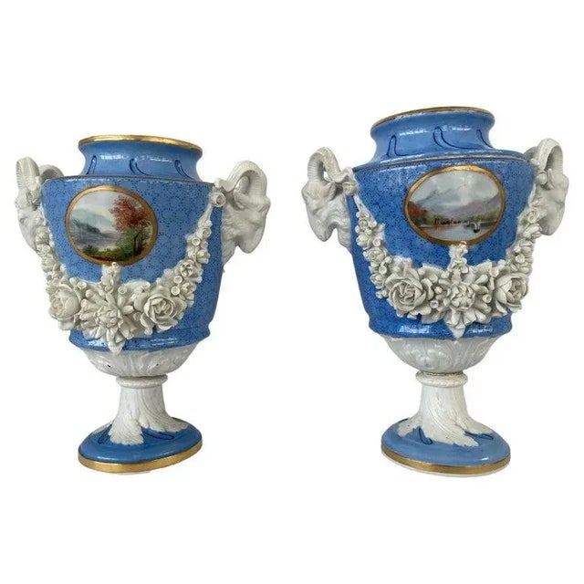 Set of Sevres Style Louis XVI Garniture Urns For Sale - Image 13 of 13
