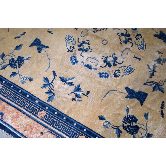 Navy Blue 1870s, Handmade Antique Chinese Ningsha Rug 6.1' X 9.3' For Sale - Image 8 of 11