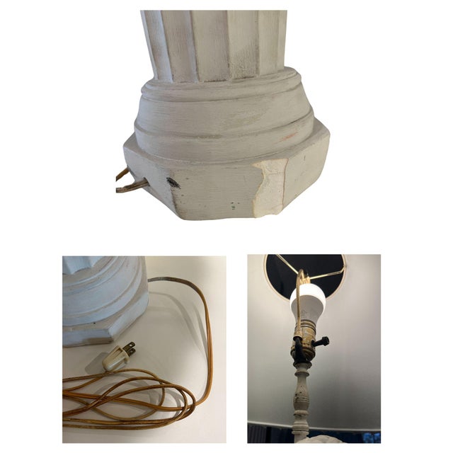 Vintage Plaster Bust Table Lamp With Shade For Sale - Image 11 of 12