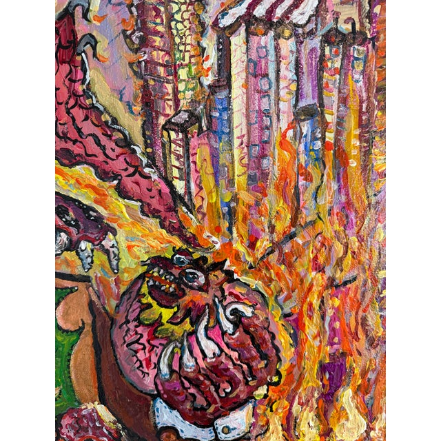 One-of-a-Kind Painting on Canvas by Serg Graff "The Dragon of Timely Gold"+COA For Sale - Image 10 of 10