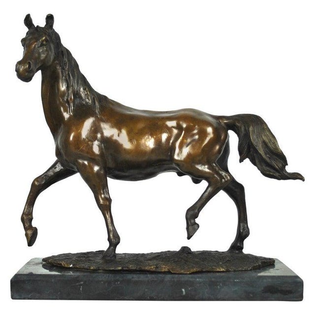 20th Century Bronze Horse on a Marble Base For Sale - Image 5 of 5