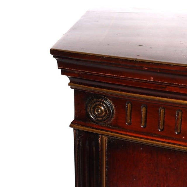 Wood Floral Painted Chinese Chippendale Mahogany Six Drawer Highboy Chest C1920 For Sale - Image 7 of 18