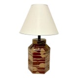 Mid-Century Boho Chic Brutalist Folk Art Pottery Table Lamp. For Sale
