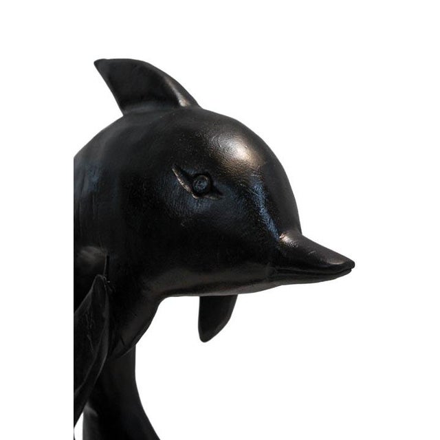Black Dolphins at Play Sculpture For Sale - Image 8 of 10