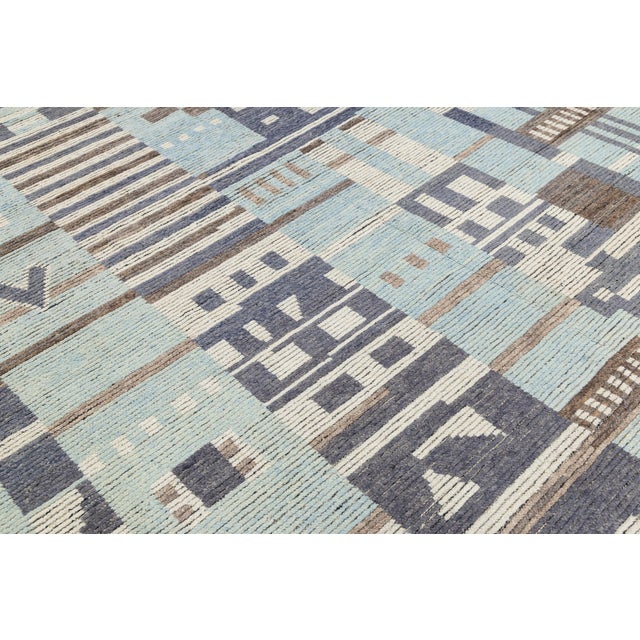 10x14 Abstract Urban Nomad: Modern Moroccan Style Handmade Wool Rug For Sale - Image 11 of 11