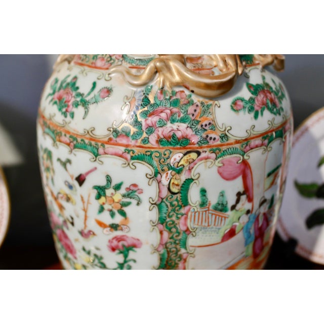 Large Rose Medallion Porcelain Vase, 19th Century For Sale - Image 9 of 11