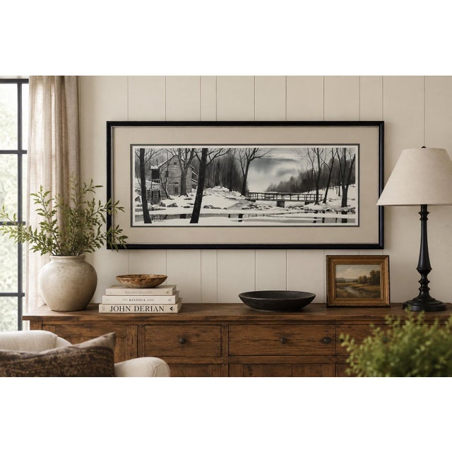 Vintage Tony Graham Winter Landscape Art Print, 1983, Framed For Sale - Image 4 of 4