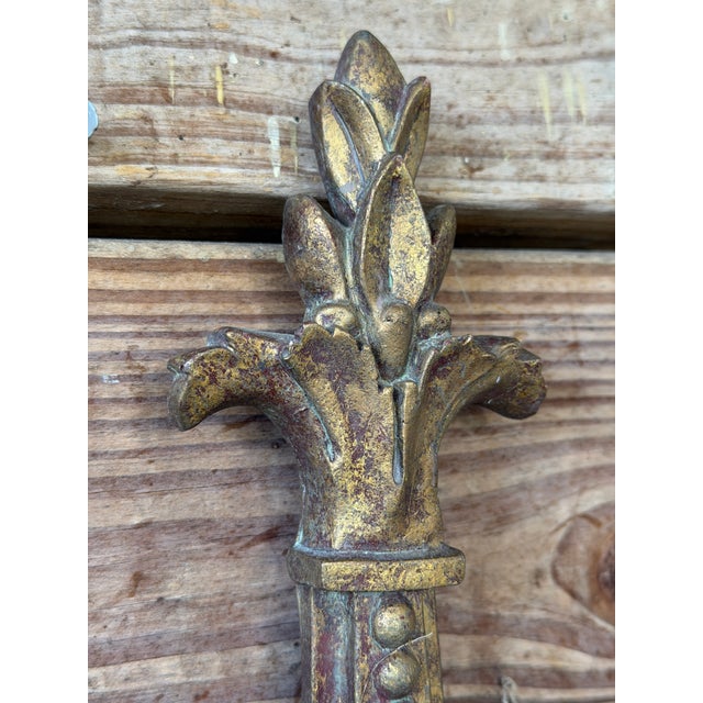 Plastic Pair Regency Vintage Gilt Acanthus Leaf Wall Brackets / Plate or Picture Mounts For Sale - Image 7 of 12