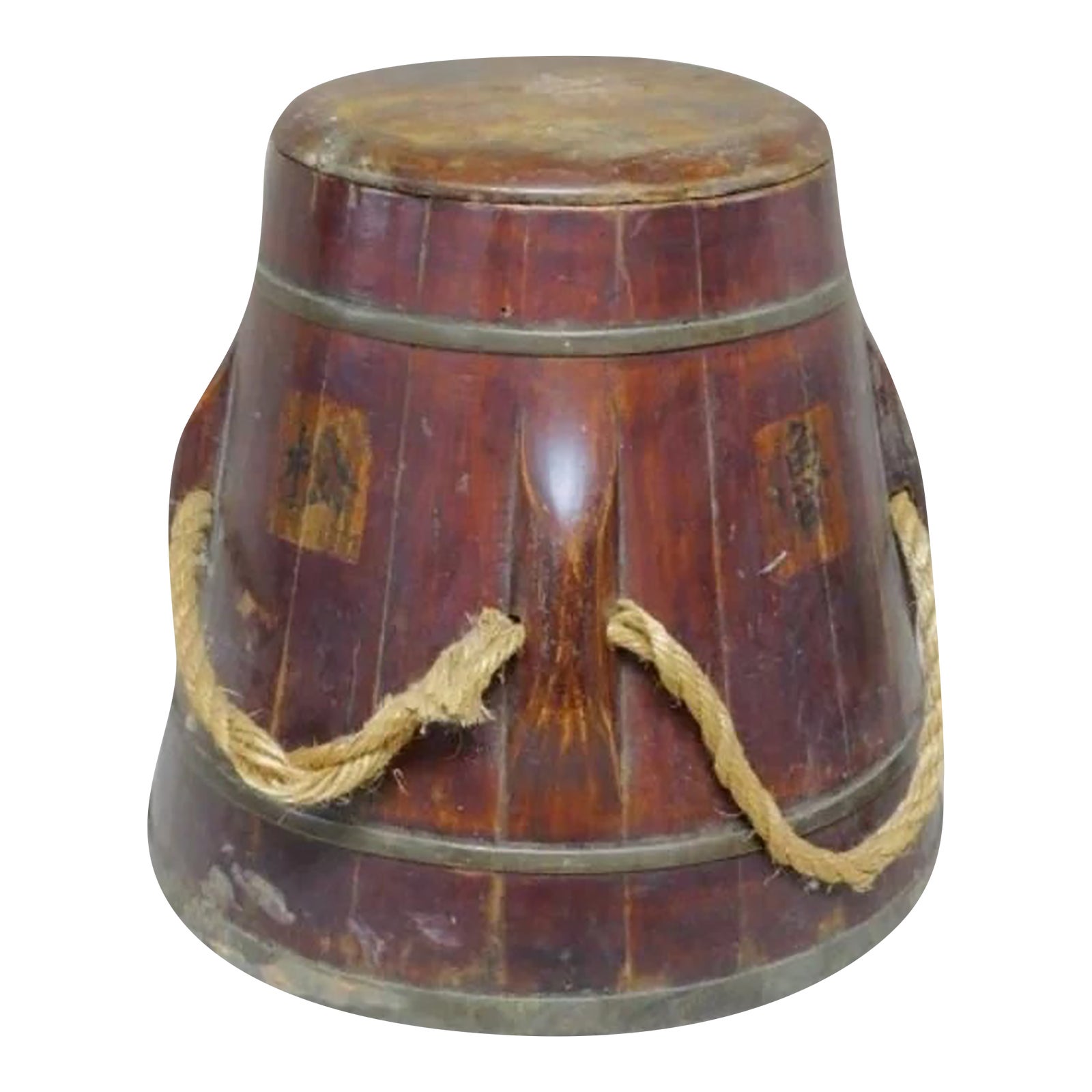 Antique Primitive Asian Wooden Rice Barrel Chairish