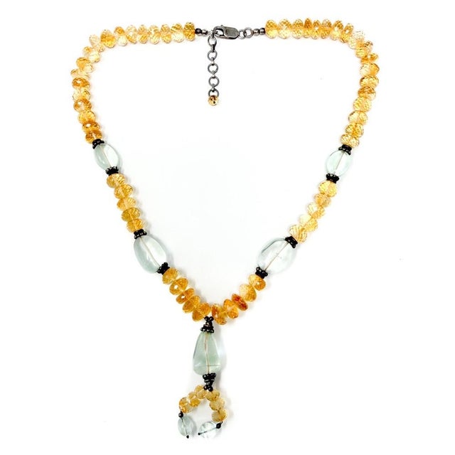 Vintage Silver and Citrine Bead Necklace, 1990s For Sale - Image 9 of 9