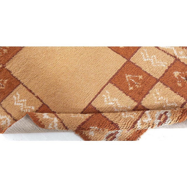 Doris Leslie Blau Vintage Swedish Pile Rug in Geometric Checkerboard Design For Sale - Image 4 of 9
