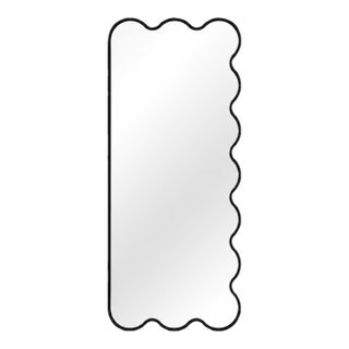 Black Hvyli Q11 - Full Length Asymmetrical Wavy Mirror by Oitoproducts For Sale
