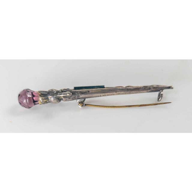 Early 20th Century English Scottish Sterling Silver Dirk Pin With Jasper and Amethyst Glass For Sale In New York - Image 6 of 9