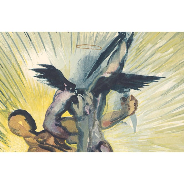 Abstract Salvador Dalí Divine Comedy Purgatory Canto 8, "The Guardians of the Valley of Princes" 1963 Engraving For Sale - Image 3 of 4
