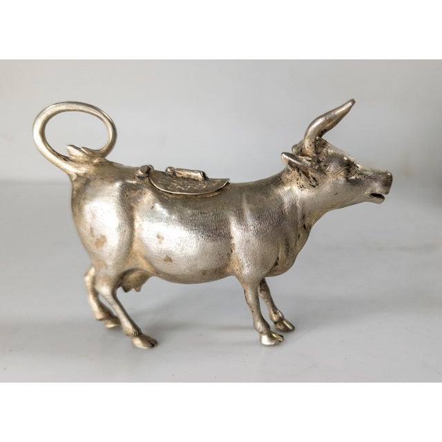 Late 19th Century 19th Century 800 Silver German Cow Form Creamer For Sale - Image 5 of 13