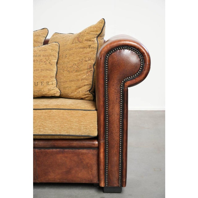 Vintage Three-Seater Sofa in Sheepskin Leather For Sale - Image 10 of 15