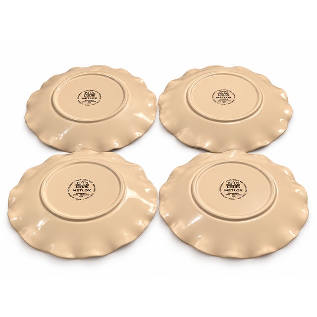 Mid-Century Modern Vintage Mid-Century Modern Metlox Lotus Poppy Sand Dinner Plates - Set of 4 For Sale - Image 3 of 3
