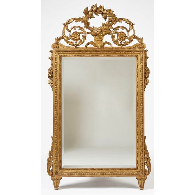 Wood Late 19th-C. French Louis XIV Style Carved Giltwood Mirror With Birds For Sale - Image 7 of 7